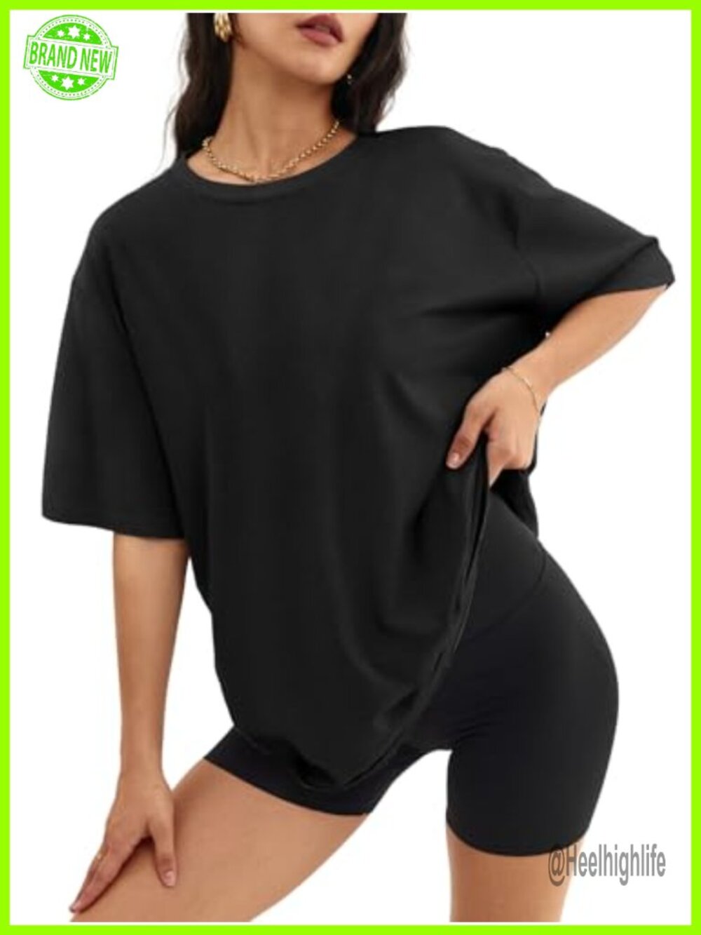 Oversized Womens Workout T-Shirt Short Sleeve Loose Fit Gym Top